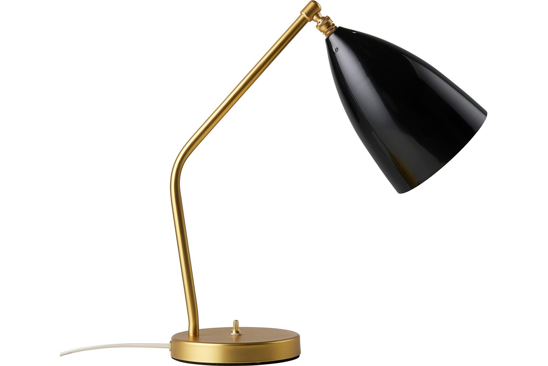 Brass Greta Grossman Grasshopper Table Lamp, Black For Sale