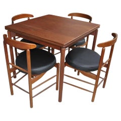 Greta Grossman Mid-Century Teak Expandable Dining Table and Chairs