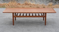 Greta Jalk per Glostrup Set di tavolini da salotto e da caffè in teak con bordi curvi