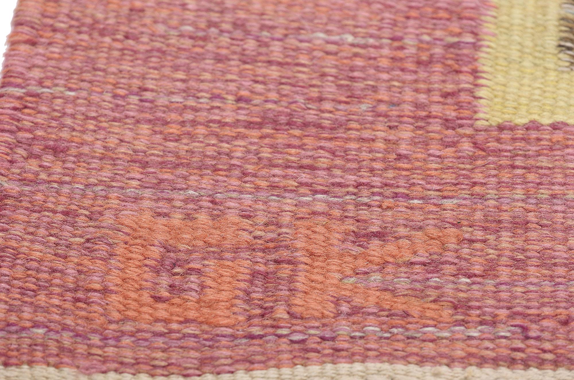 XX secolo Tappeto Greta Kruse Vintage Svedese Rosa Scandinavo Röllakan in vendita