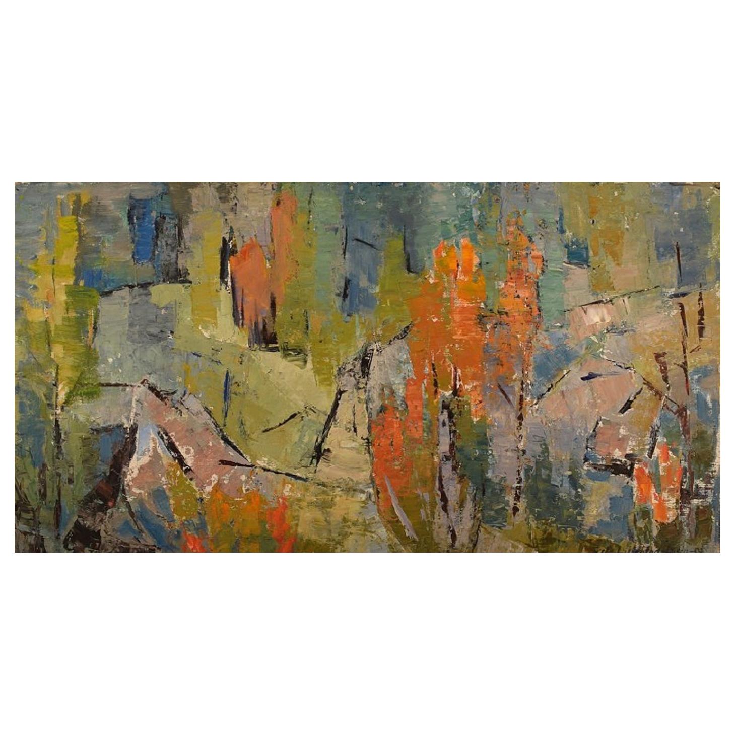 Greta Liljeblad-Lysén, Sweden, Oil on Canvas, Abstract Composition