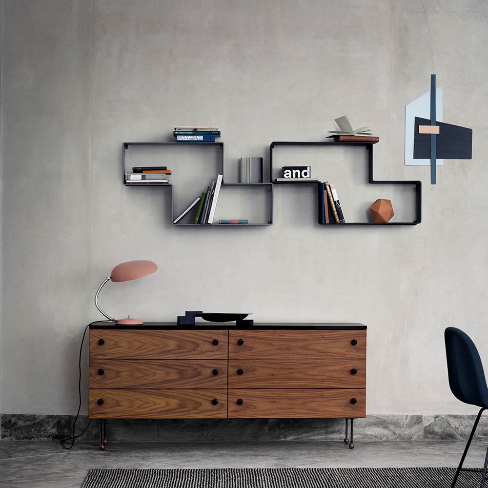 Danois Greta M. Grossman Lampe de table Cobra Noir de jais pour GUBI en vente