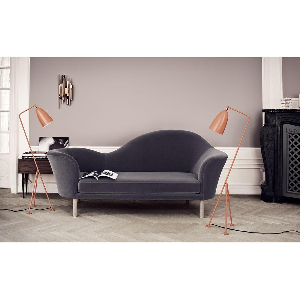 Mid-Century Modern Greta M. Grossman Grashoppa Floor Lamp Anthracite Grey for GUBI For Sale