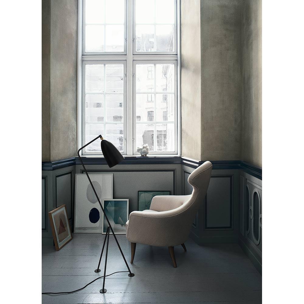 Danish Greta M. Grossman Grashoppa Floor Lamp Anthracite Grey for GUBI For Sale