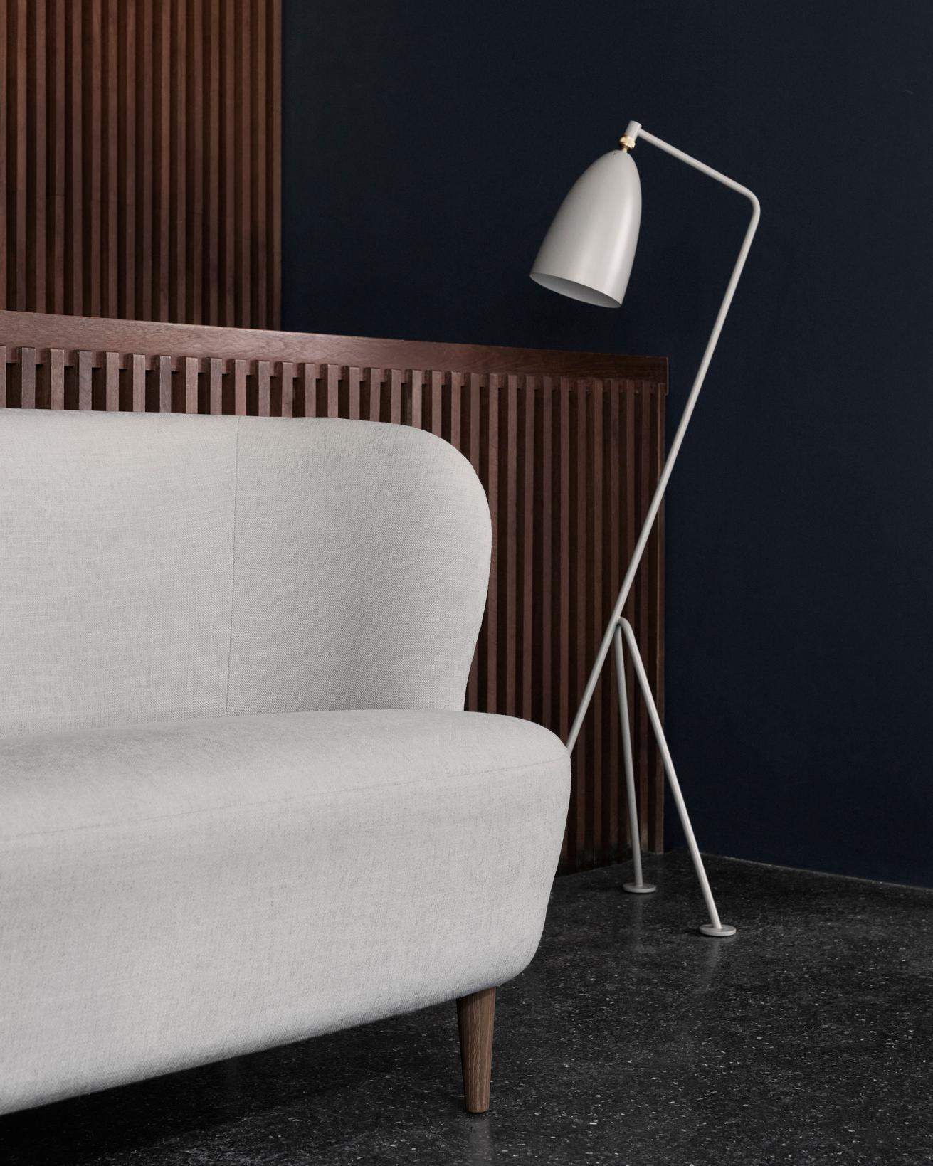 Contemporary Greta M. Grossman Grashoppa Floor Lamp Glossy Alabaster White for GUBI For Sale