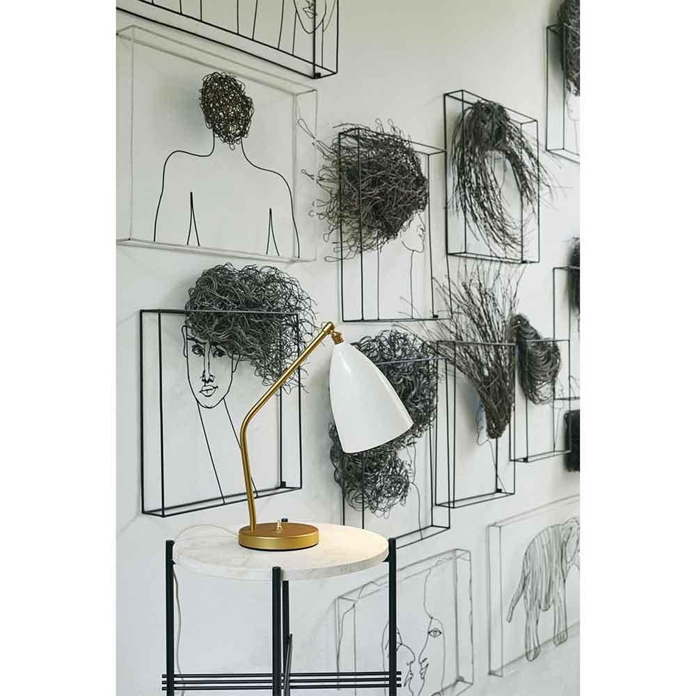 Plaqué Greta M. Grossman Lampe de table Grashoppa Noir pour GUBI en vente