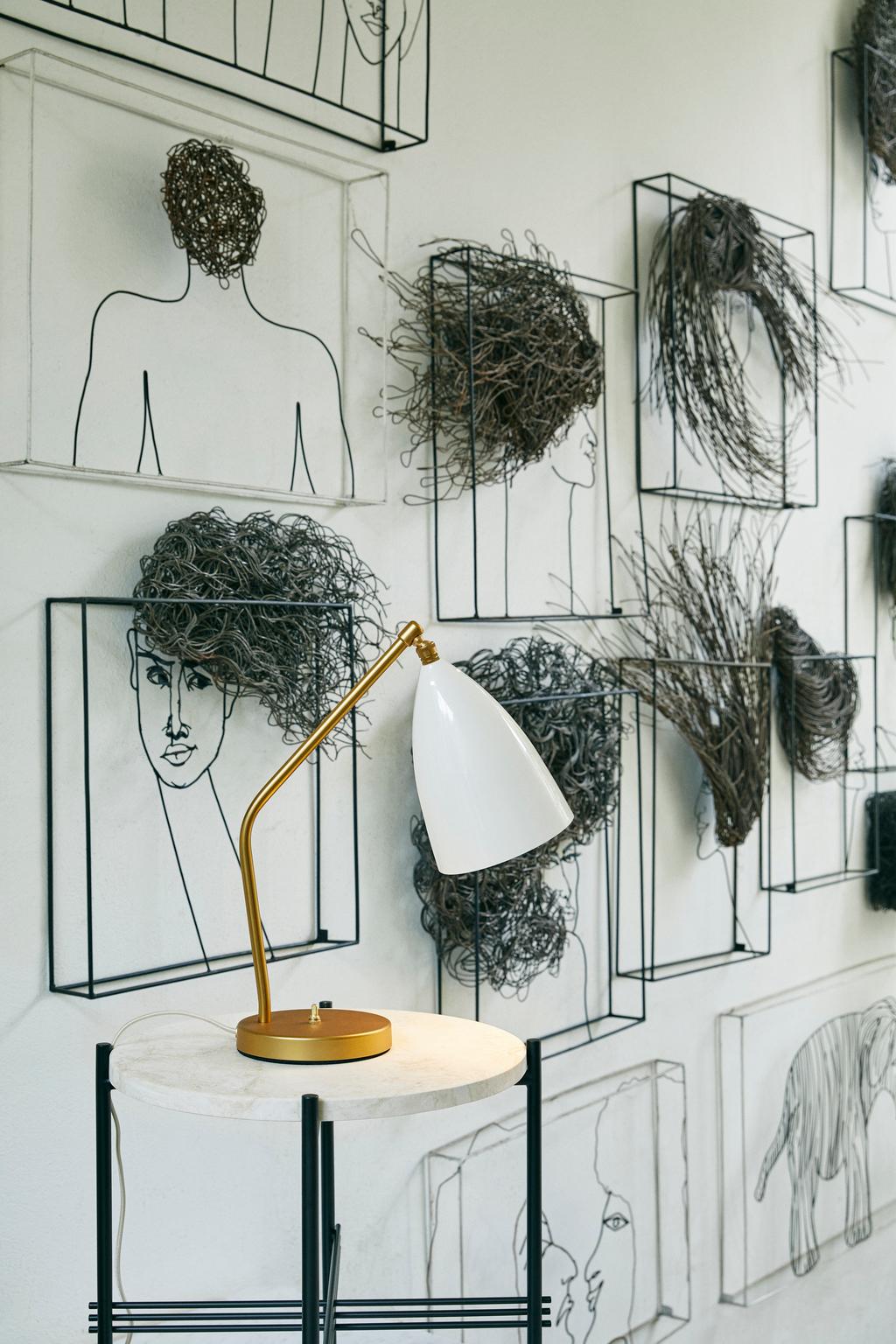 Contemporary Greta M. Grossman Grashoppa Table Lamp Glossy Black for GUBI For Sale