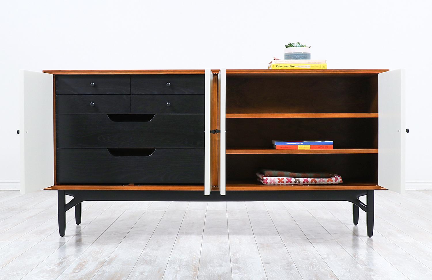 American Greta M. Grossman Lacquered and Walnut Credenza for Glenn of California