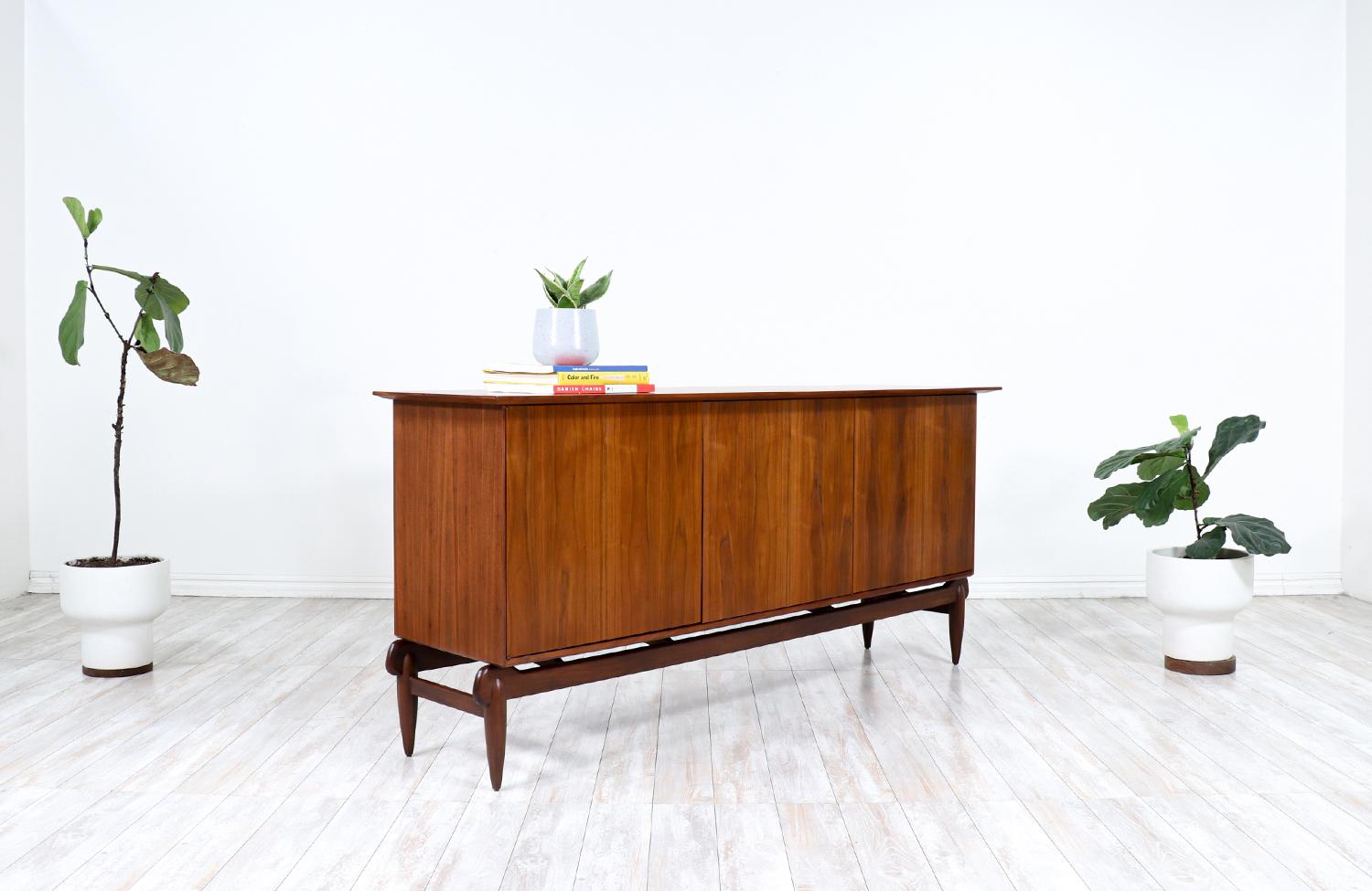 American Greta M. Grossman Sculpted Walnut Credenza for Glenn of California