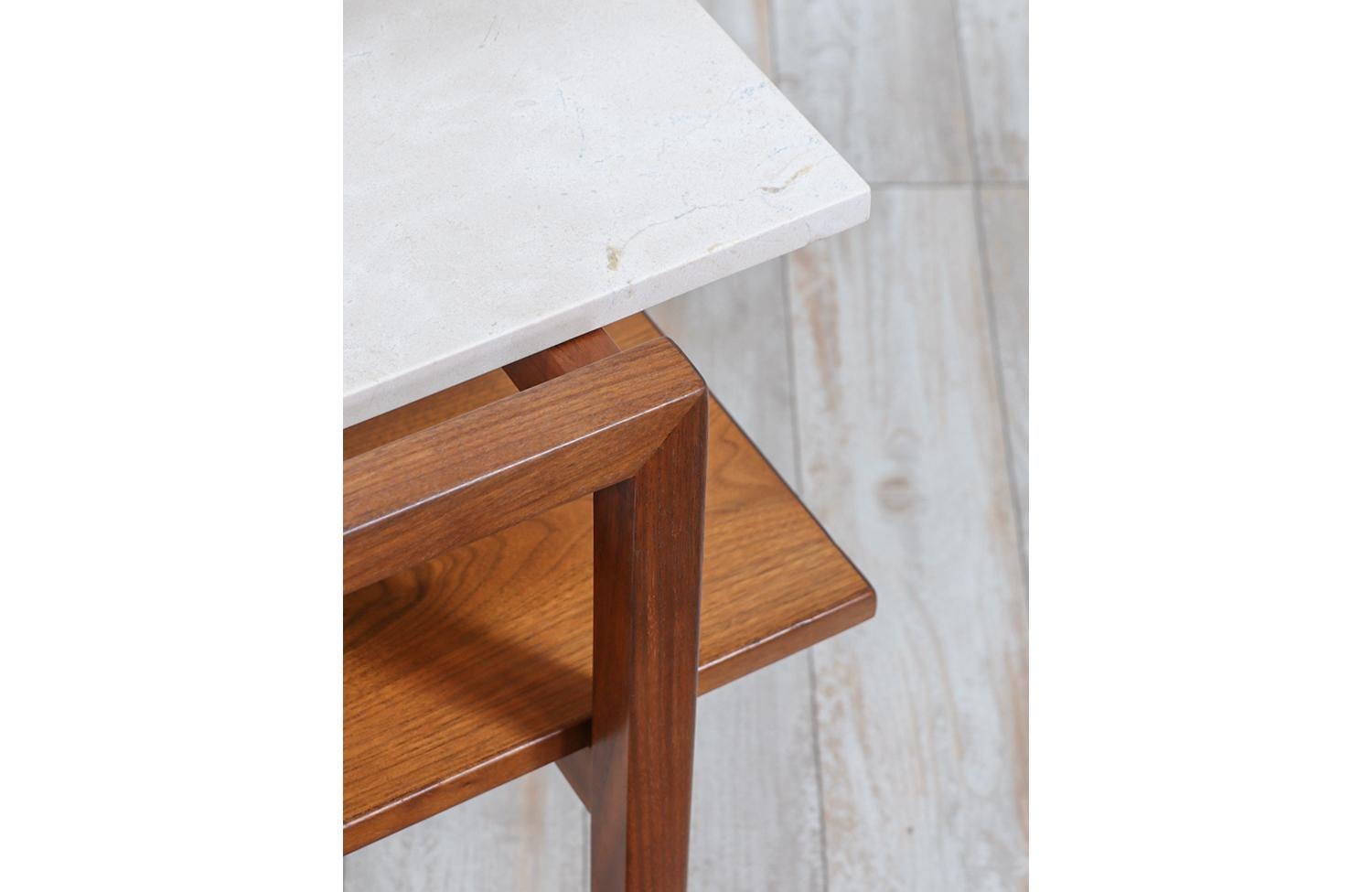 Greta M. Grossman Two-Tier Side Tables with Marble Tops for Glenn of California 3
