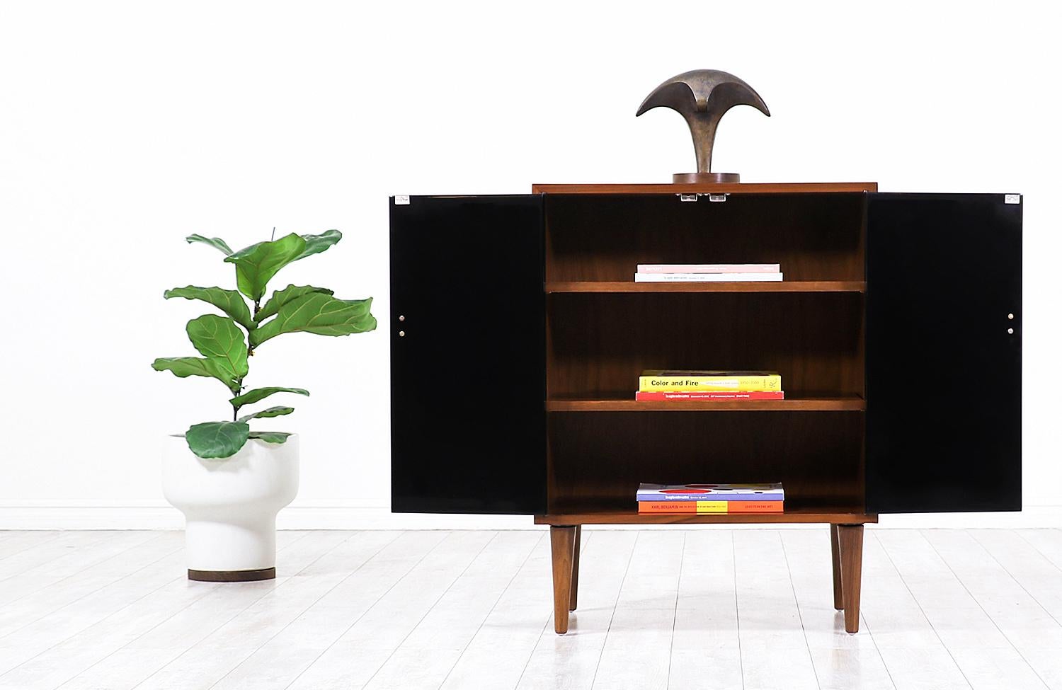 Mid-Century Modern Greta M. Grossman Two-Tone Lacquered & Walnut Cabinet for Glenn of California