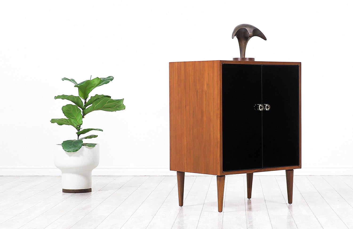American Greta M. Grossman Two-Tone Lacquered & Walnut Cabinet for Glenn of California