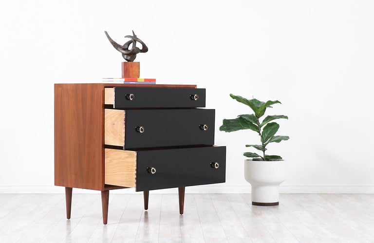 American Greta M. Grossman Two-Tone Lacquered and Walnut Chests for Glenn of California