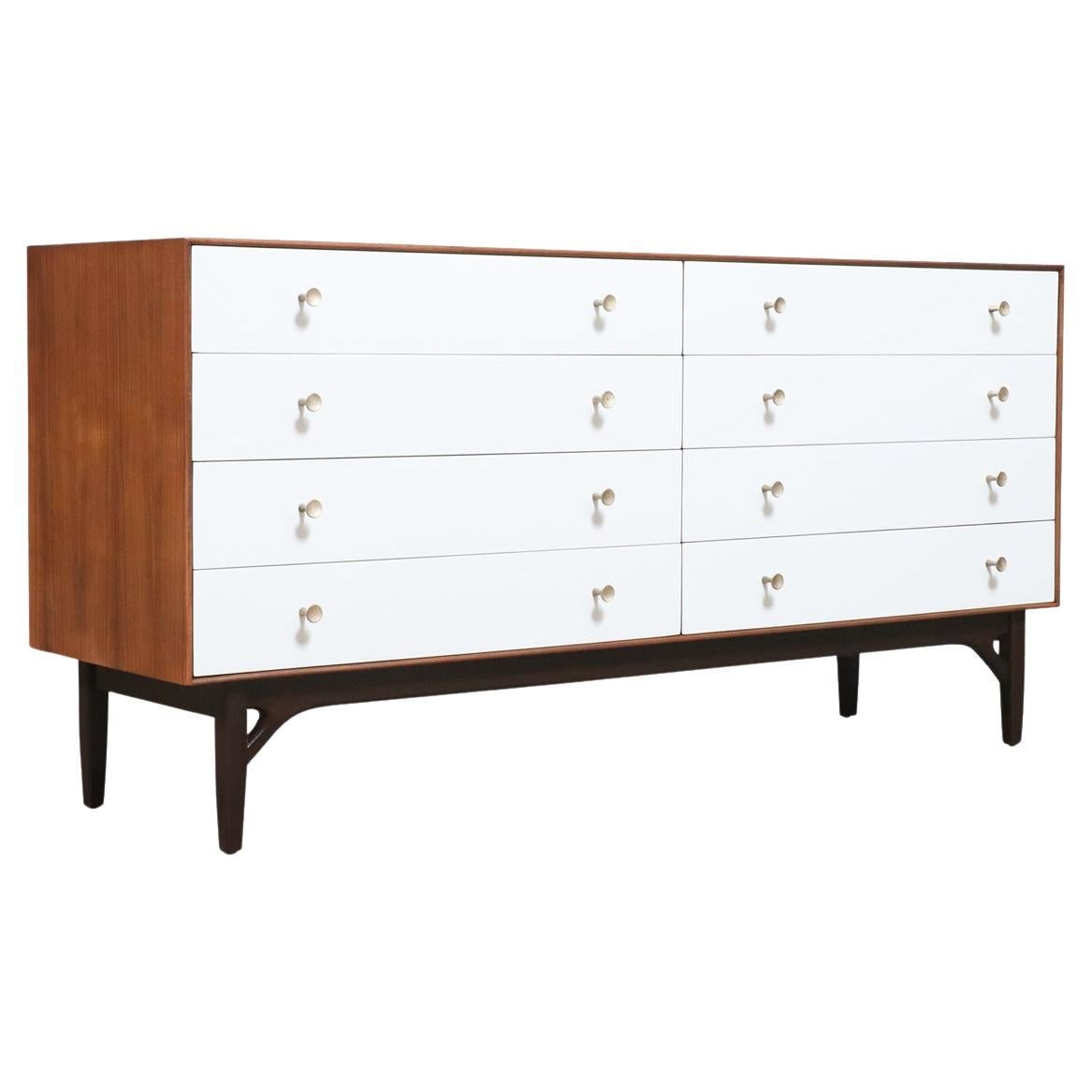 Comò Greta M. I. Grossman laccato e in noce a due toni per Glenn of CA