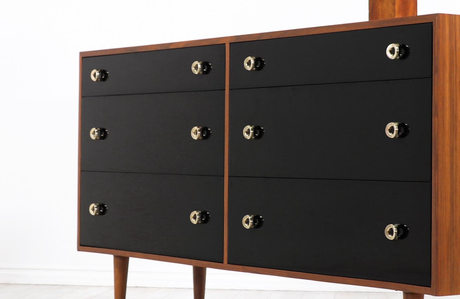 Mid-20th Century Greta M. Grossman Two-Tone Lacquered and Walnut Dresser for Glenn of California