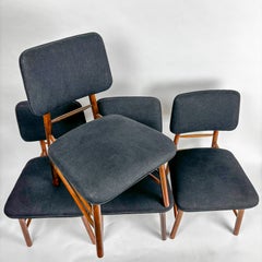 Greta Magnuson Grossman for Glenn of California Walnut Dining Chair Set x4 1950
