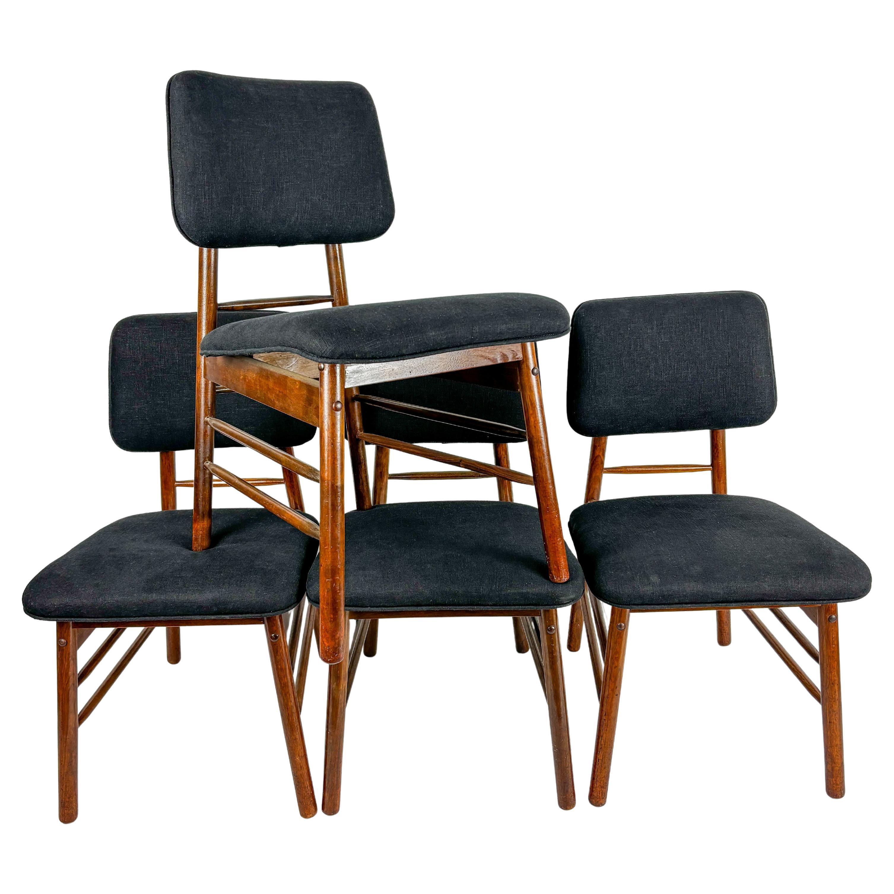Greta Magnuson Grossman for Glenn of California Walnut Dining Chair Set x4 1950