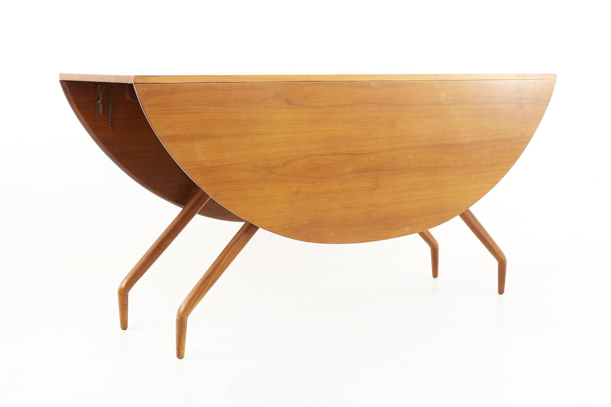 Greta Magnusson Grossman and Edward Frank MCM Spider Drop Leaf Dining Table In Good Condition In Countryside, IL