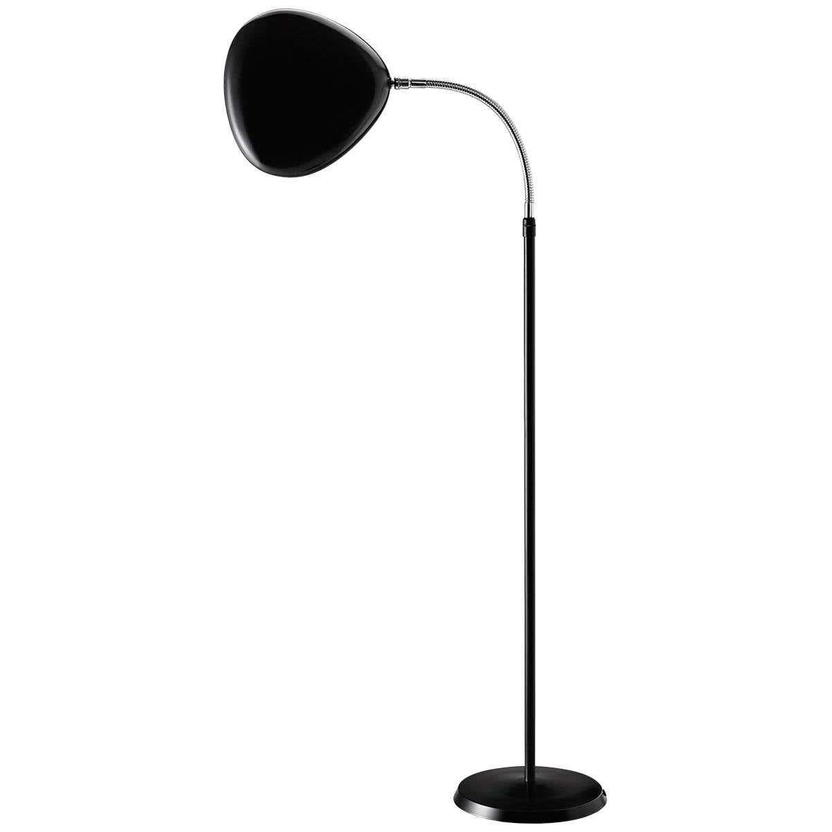 Scandinavian Modern Greta Magnusson Grossman 'Cobra' Floor Lamp in Black For Sale