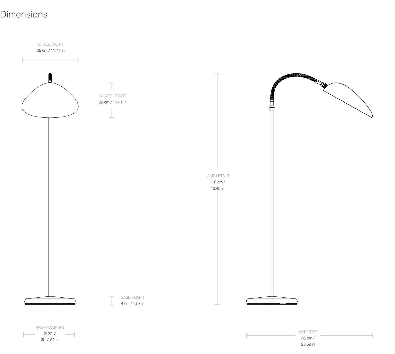 Scandinavian Modern Greta Magnusson Grossman 'Cobra' Floor Lamp in Black For Sale