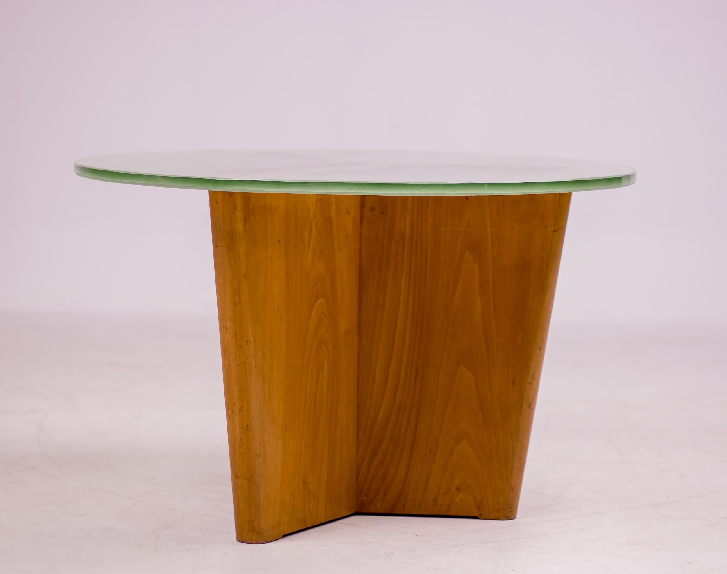 Greta Magnusson Grossman Coffee Table with Sand Cast Glass Top 1