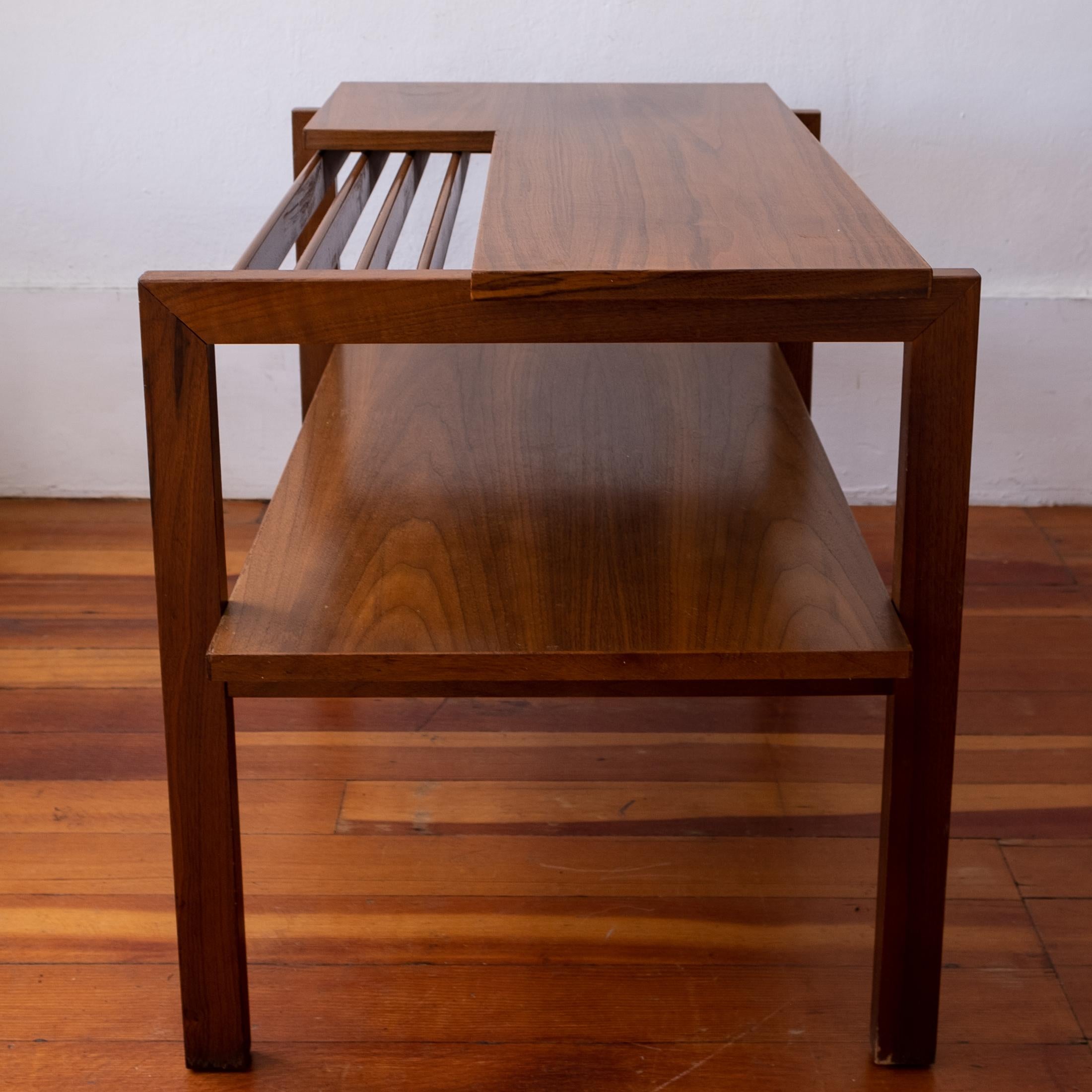 Mid-Century Modern Greta Magnusson Grossman for Glenn of California Magazine Holder Two-Tier Table