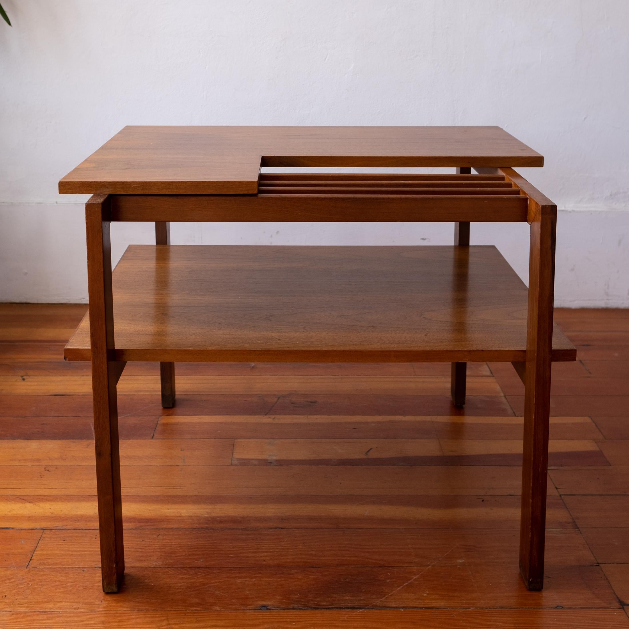 Greta Magnusson Grossman for Glenn of California Magazine Holder Two-Tier Table In Fair Condition In San Diego, CA