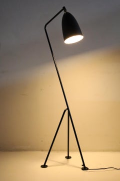 Greta Magnusson Grossman 'Grasshopper' Floor Lamp in Matte Black for GUBI