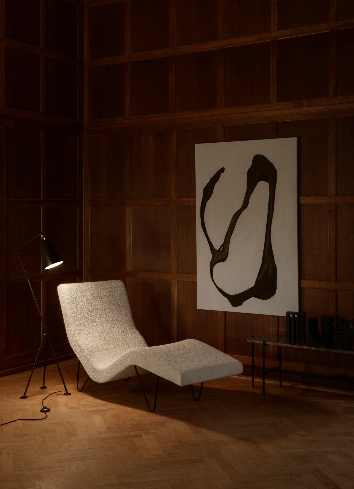 Brass Greta Magnusson Grossman 'Grasshopper' Floor Lamp in Warm Grey for GUBI For Sale
