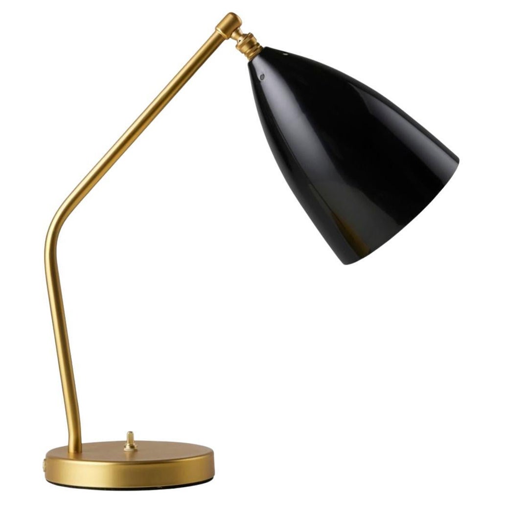 Lampada da tavolo Greta Magnusson-Grossman 'Grasshopper' in nero lucido per Gubi