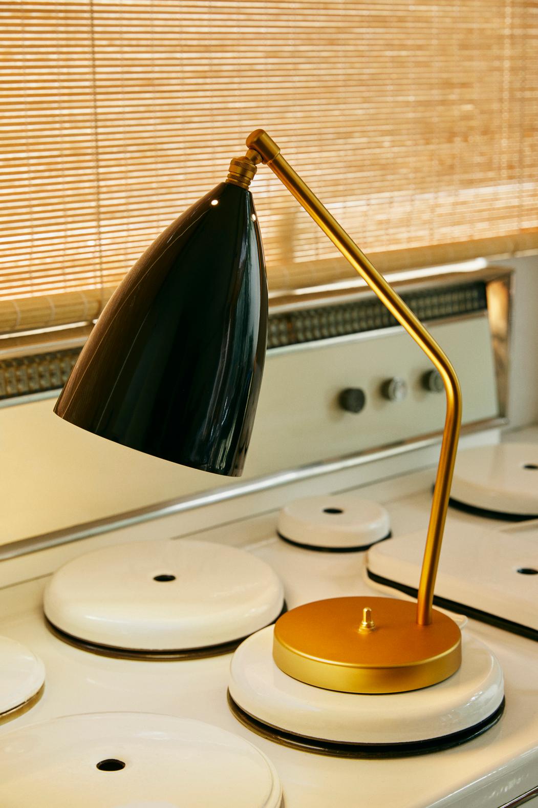 Danish Greta Magnusson Grossman 'Grasshopper' Table Lamp in Glossy Black For Sale