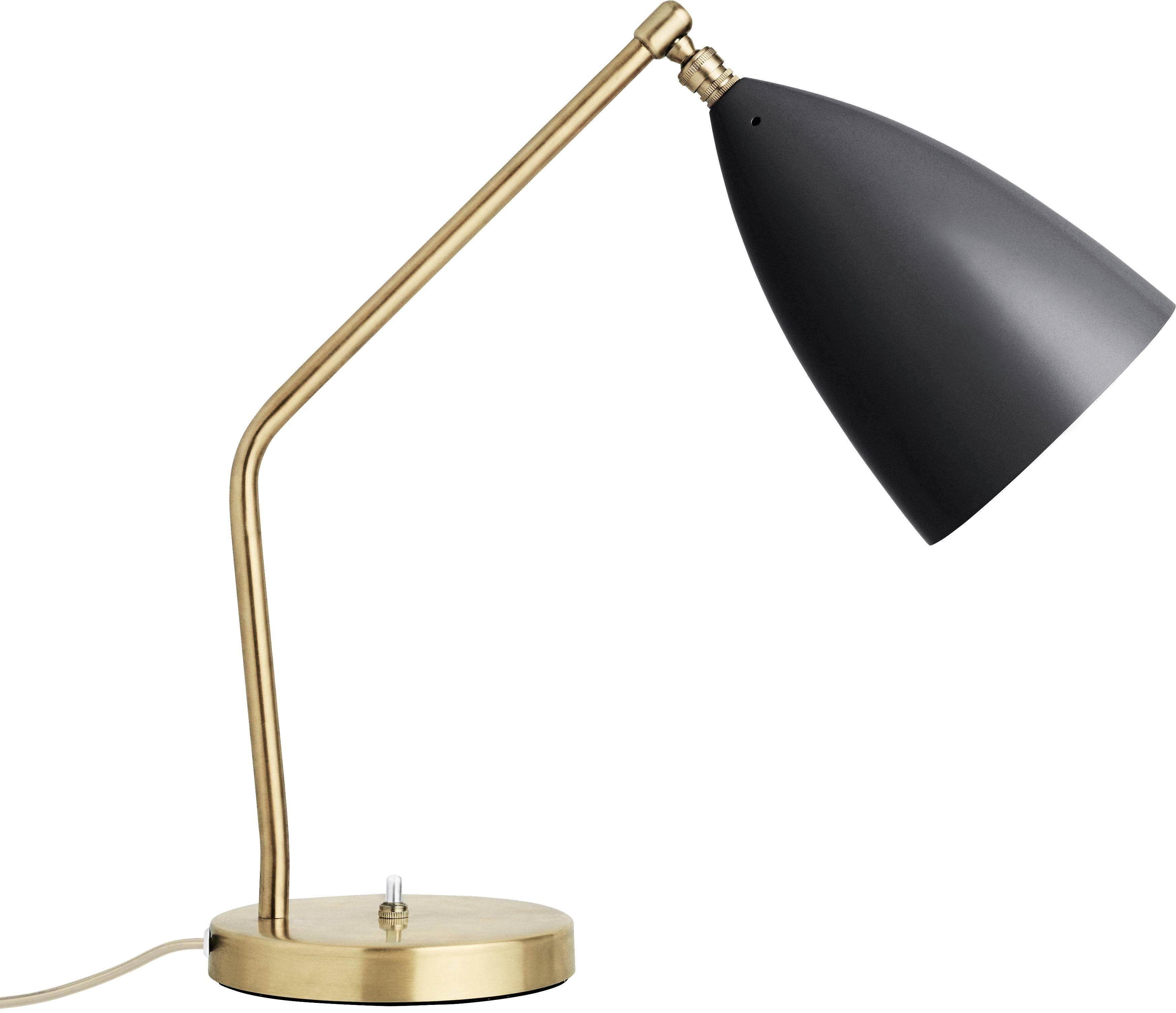 Greta Magnusson Grossman 'Grasshopper' Table Lamp in Glossy Black For Sale 1