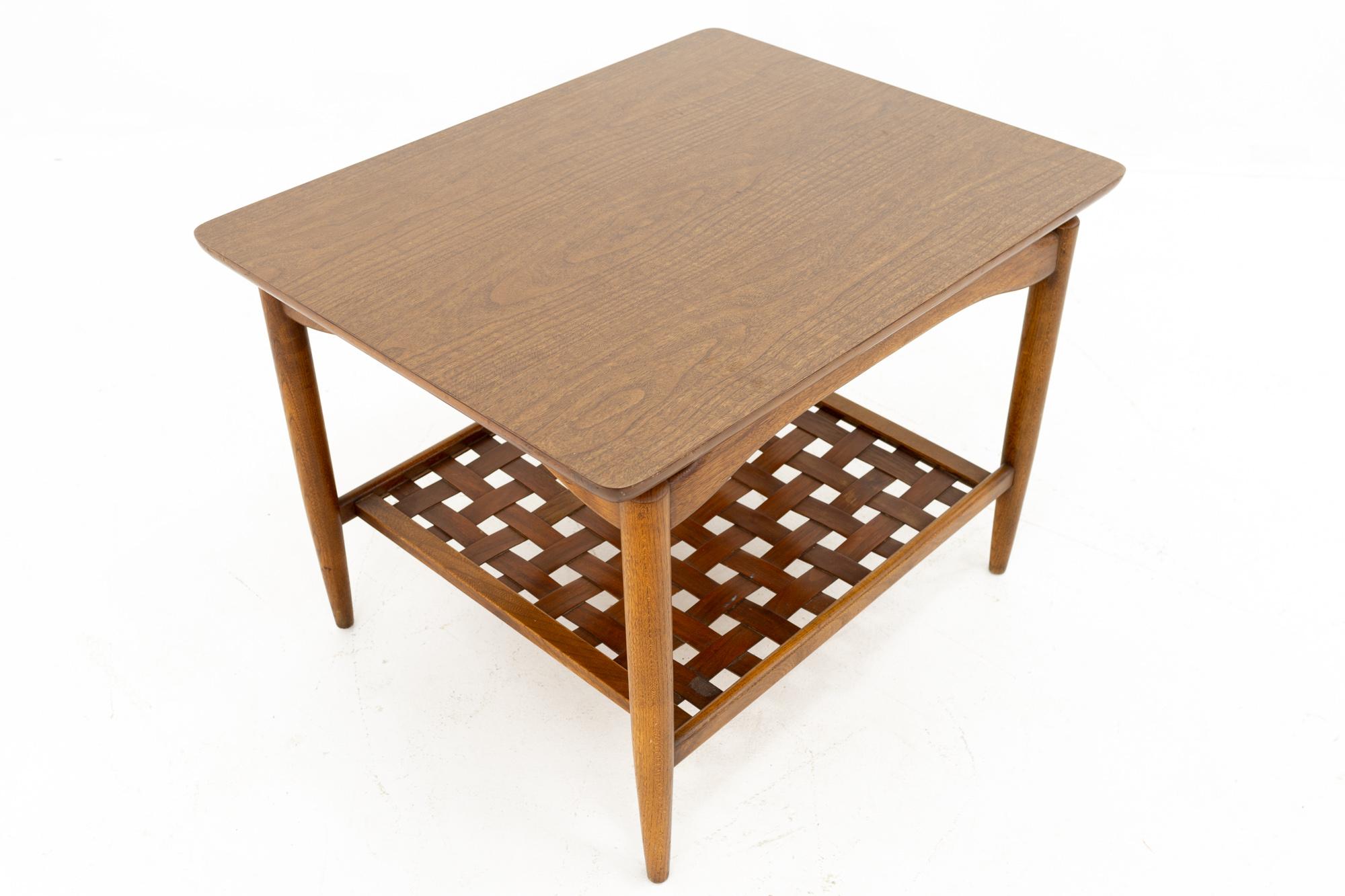 Late 20th Century Grete Magnusson Grossman Style MCM Walnut and Formica Top Side End Tables, Pair