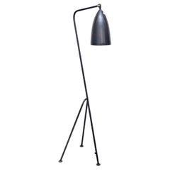 Greta Magnusson Mid-Century Modern Black Metal "Grasshopper" Floor Lamp