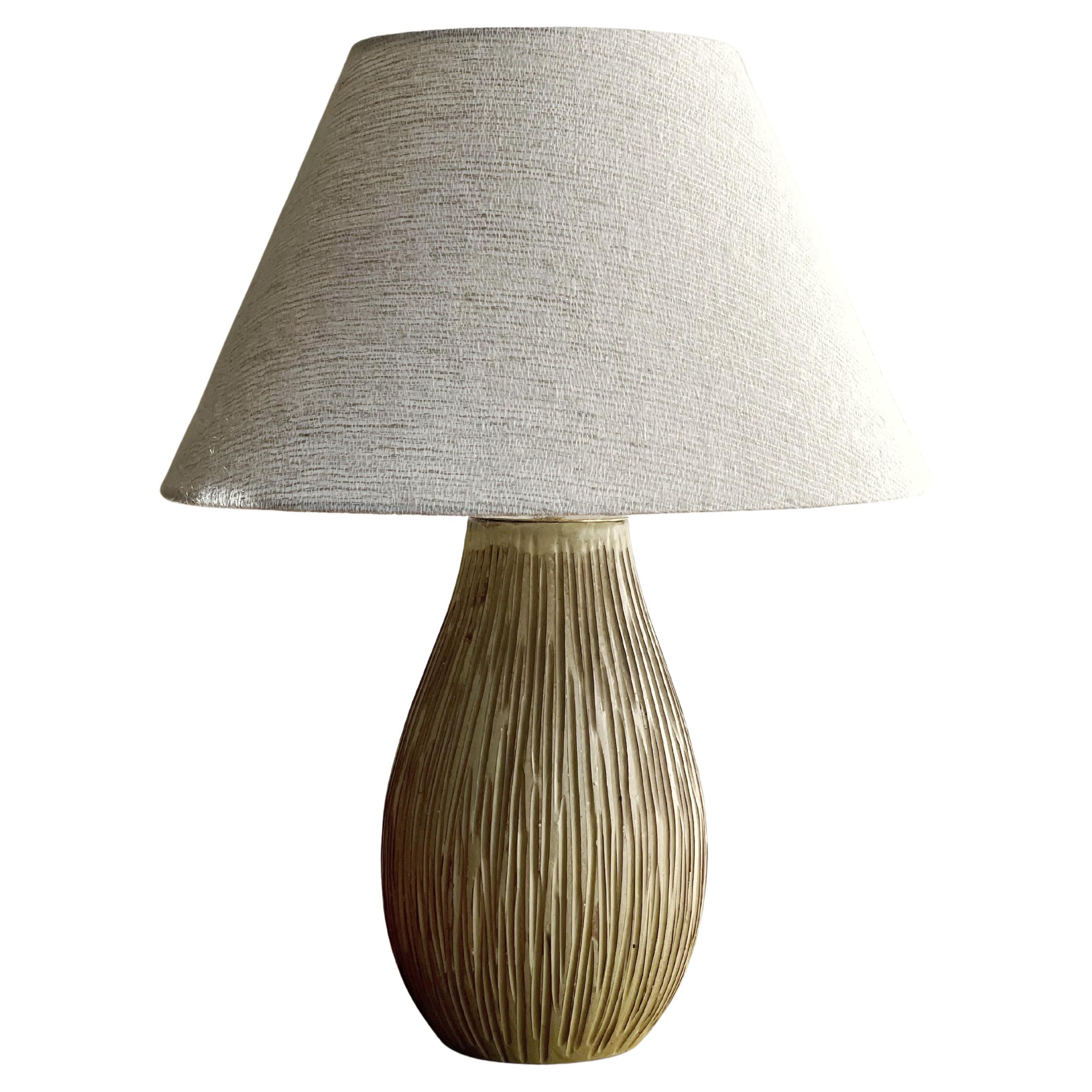 Greta Runeborg Scandinavian Modern Earthenware Table Lamp for Ekeby, 1940s. For Sale