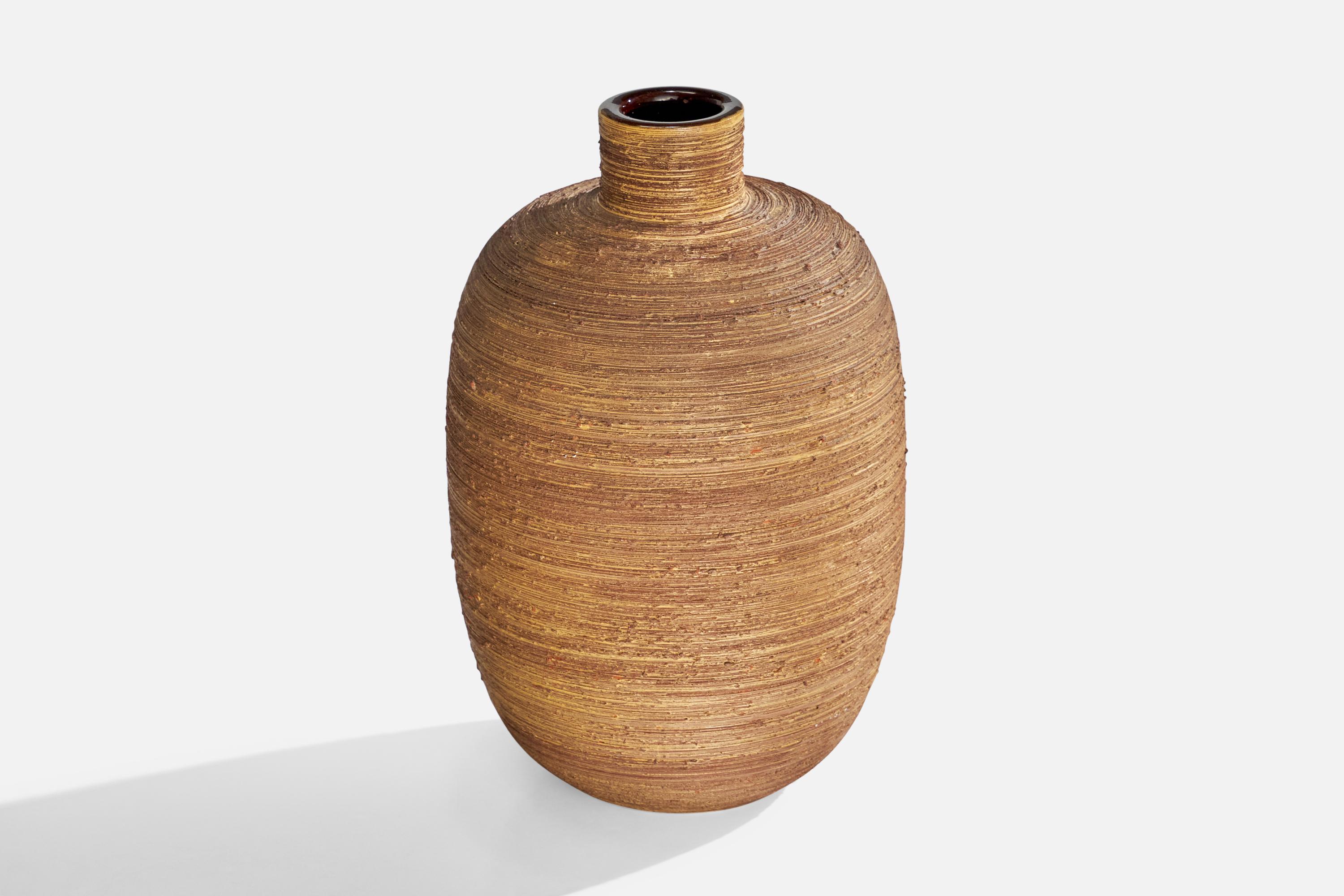 Scandinavo moderno Greta Runeborg, Vaso, Terracotta, Svezia, anni '40 in vendita