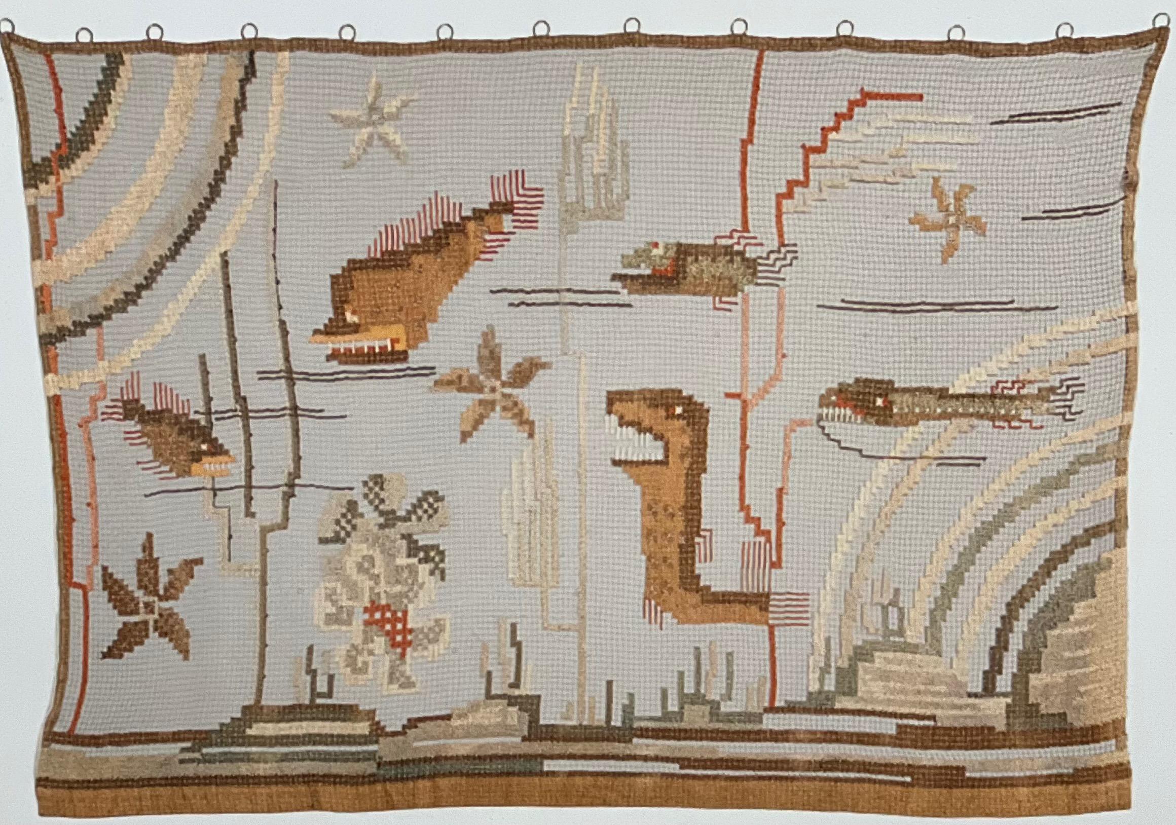 Broderie Greta Skogster-Lehtinen  Textile de rideau de porte/de mur des années 1930 en vente