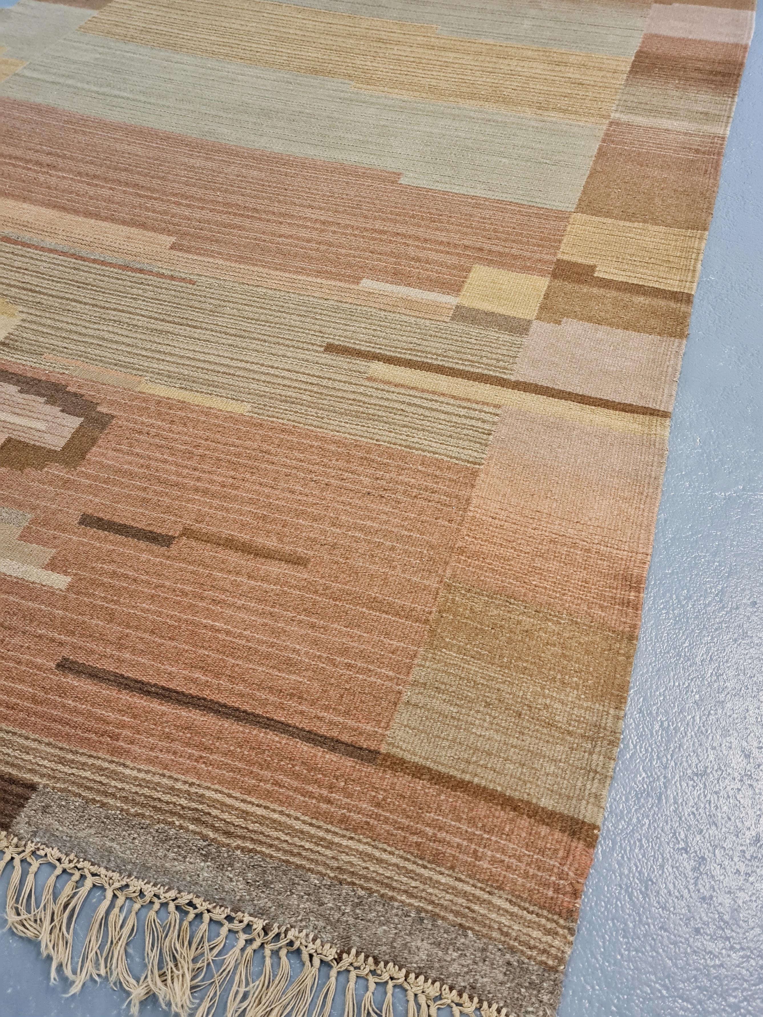 20th Century Greta Skogster-Lehtinen, Finnish Flat-Weave Carpet For Sale