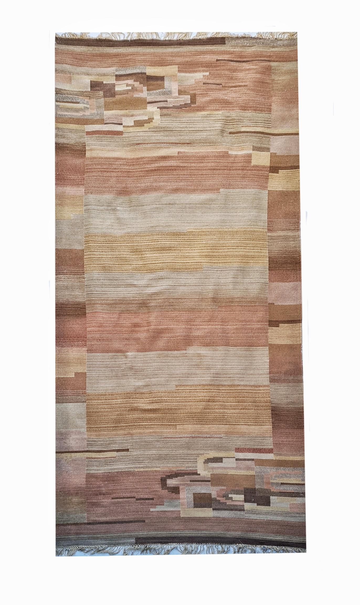 Wool Greta Skogster-Lehtinen, Finnish Flat-Weave Carpet For Sale