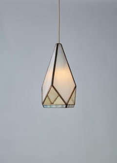 Greta Three Pendant Chandelier - White / Abalone / Amber