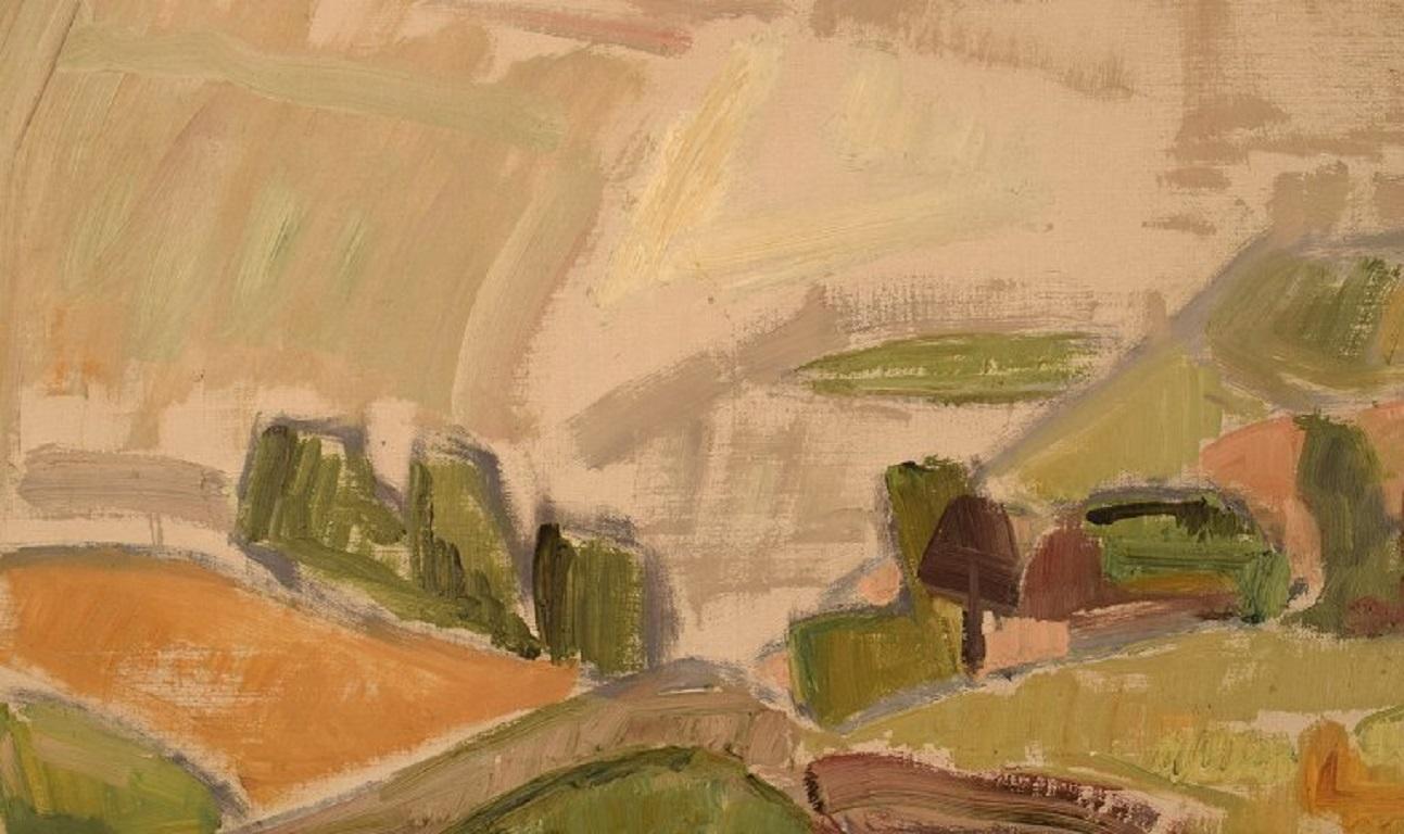 Greta Utbult, Listed Swedish Artist, Oil/Canvas, Modernist Landscape In Excellent Condition In Copenhagen, DK