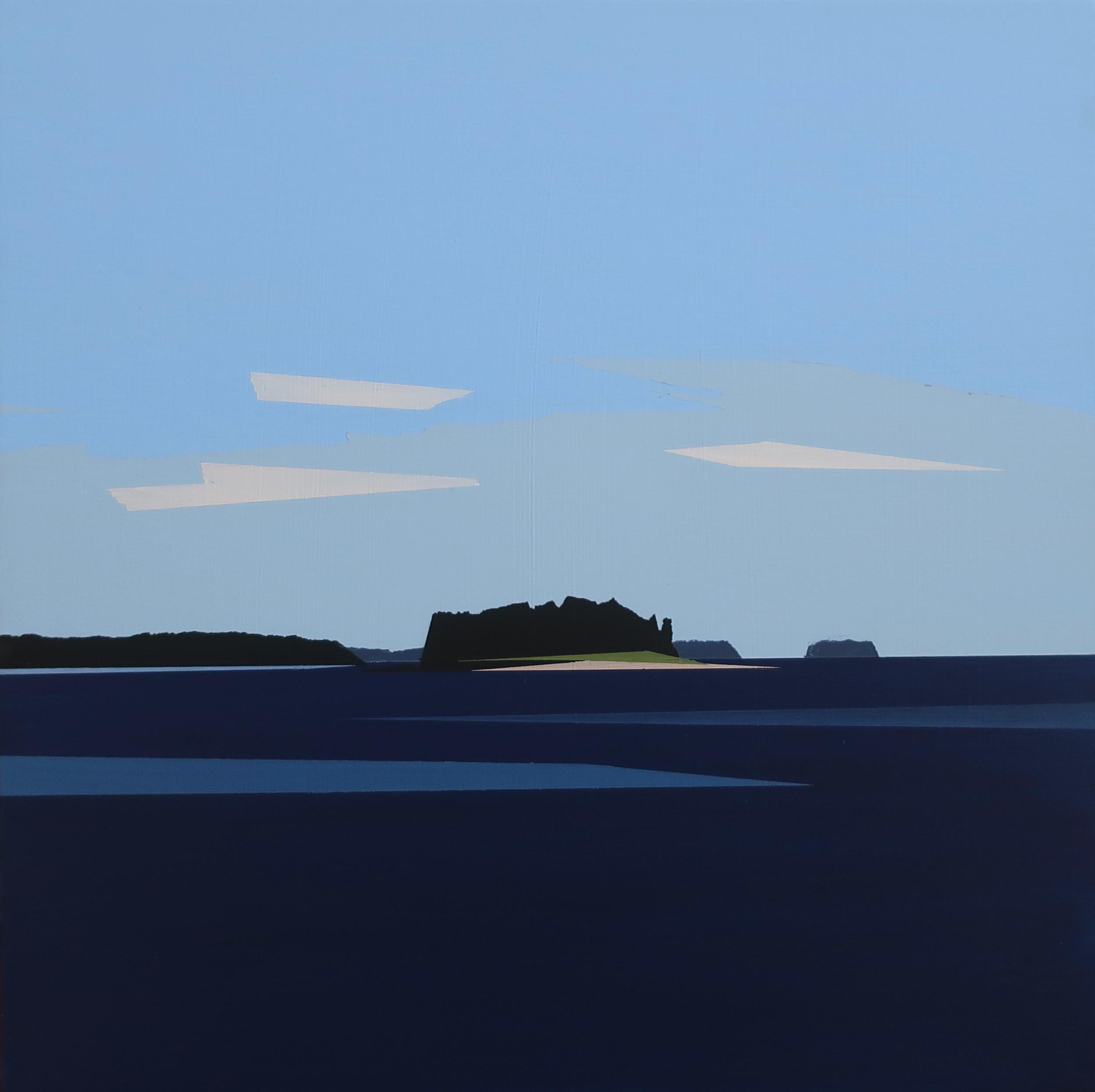 Greta Van Campen Landscape Painting - Boat Ride Back from Isle au Haut