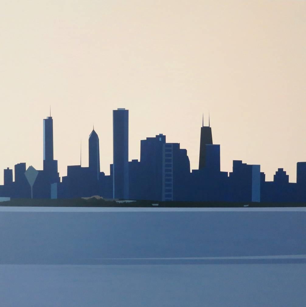 Greta Van Campen Landscape Painting - Chicago Skyline from Hyde Park