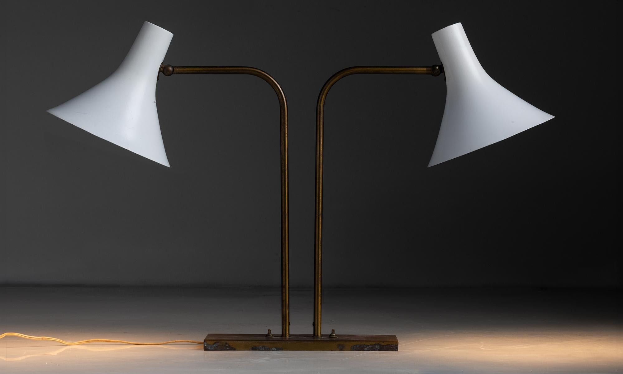 American Greta von Nessen Double Desk Lamp, America circa 1960