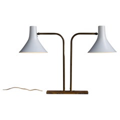 Lampe de bureau double Greta Von Nessen, Amérique vers 1960