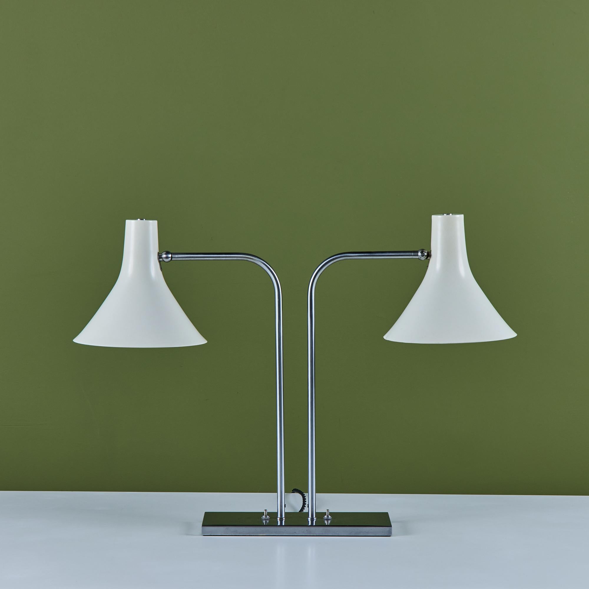 Mid-Century Modern Greta Von Nessen Double Shade Desk Lamp for Nessen Studios For Sale
