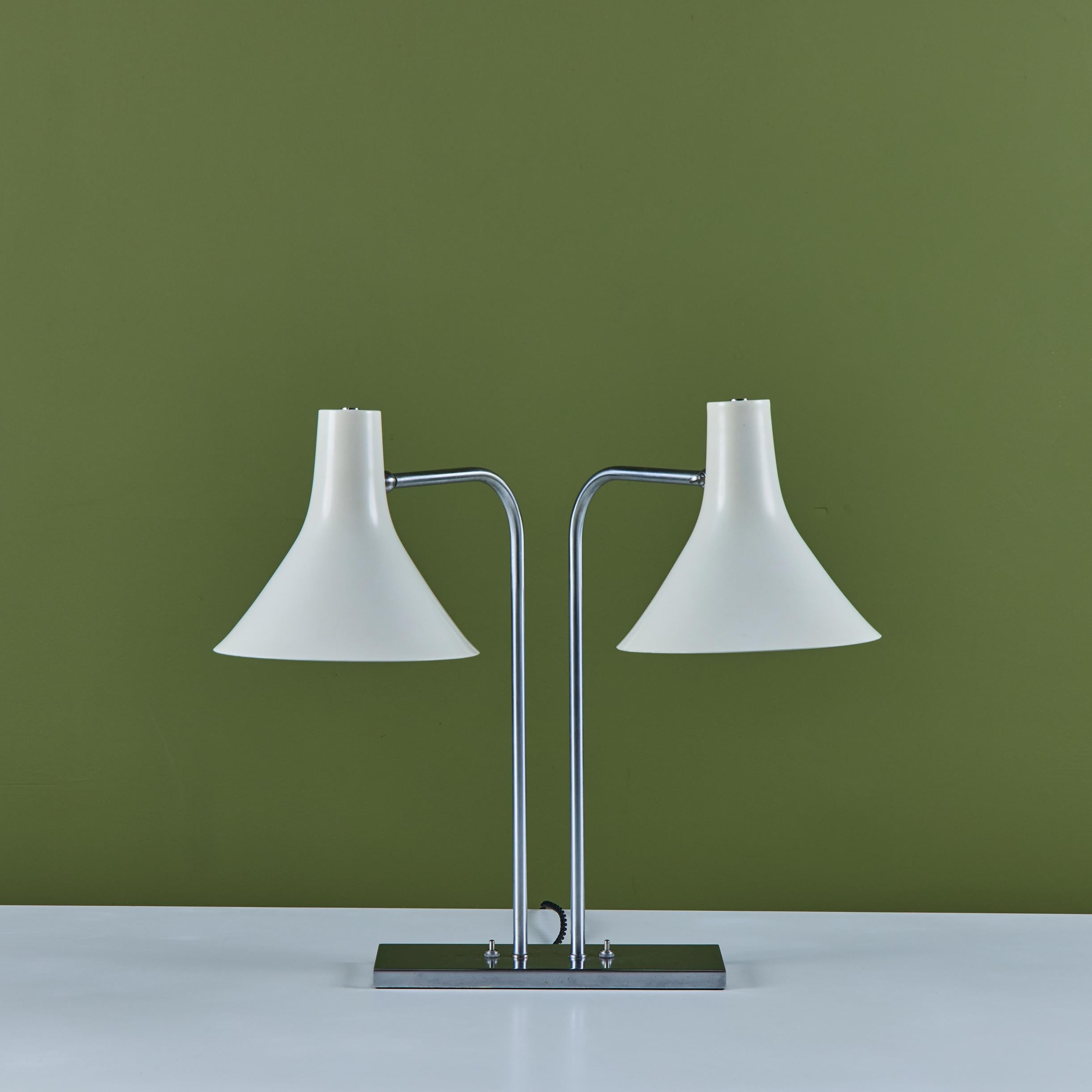 Steel Greta Von Nessen Double Shade Desk Lamp for Nessen Studios For Sale