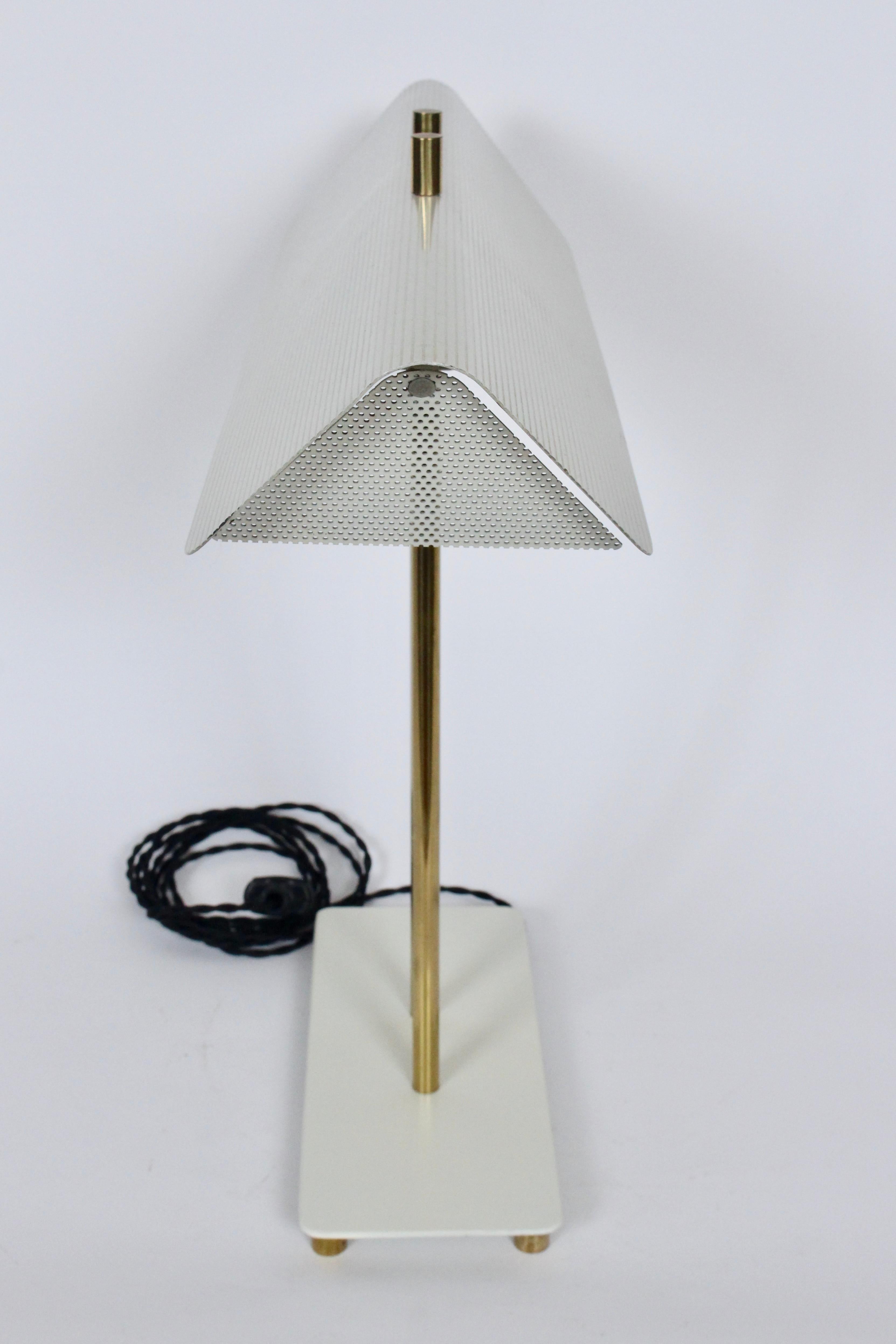 Enameled Greta Von Nessen Enamel Dual Column Desk Lamp, 1950's