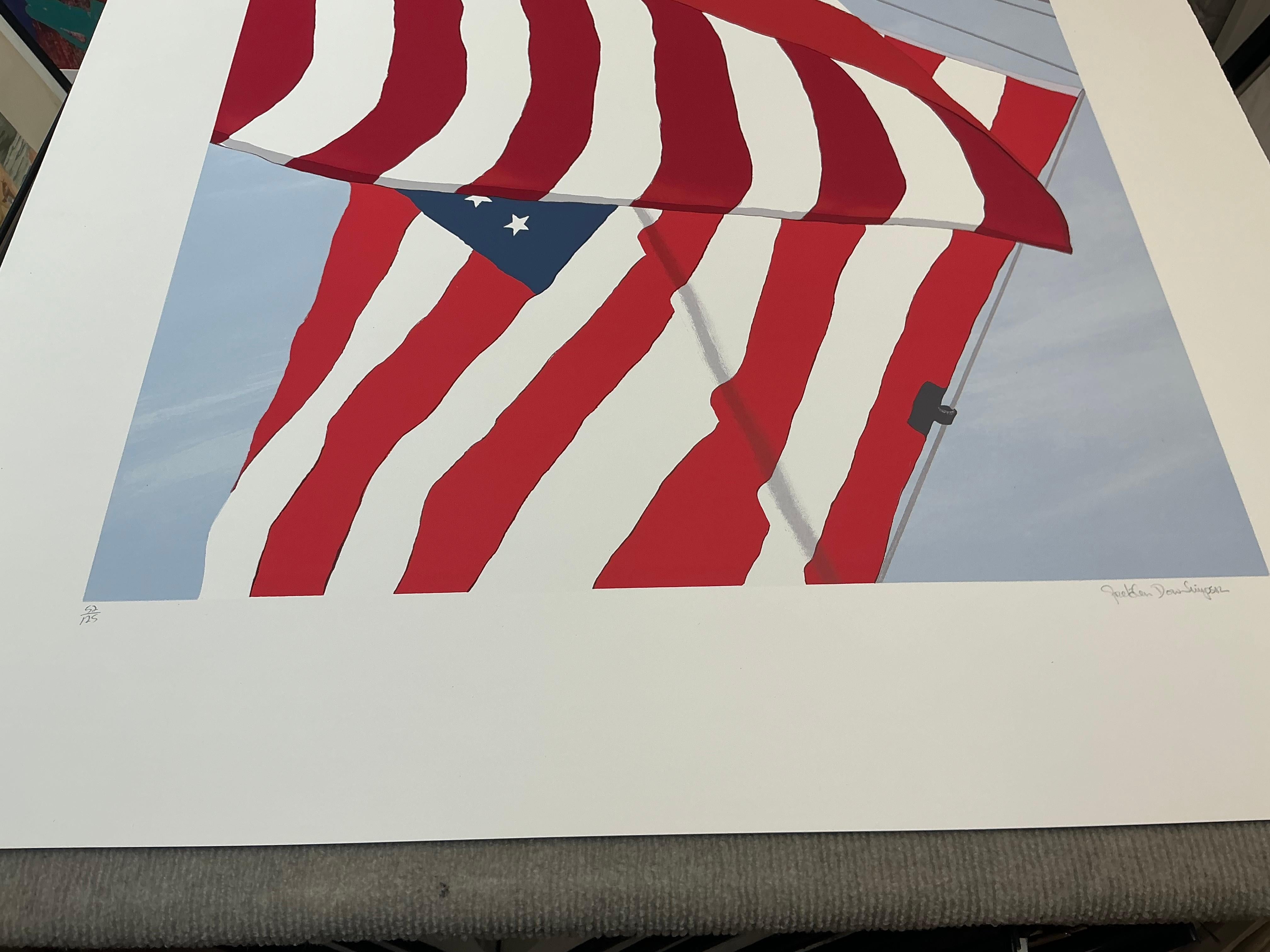 1991 Gretchen Dow Simpson 'Flags' USA Serigrafia firmata a mano in vendita 17
