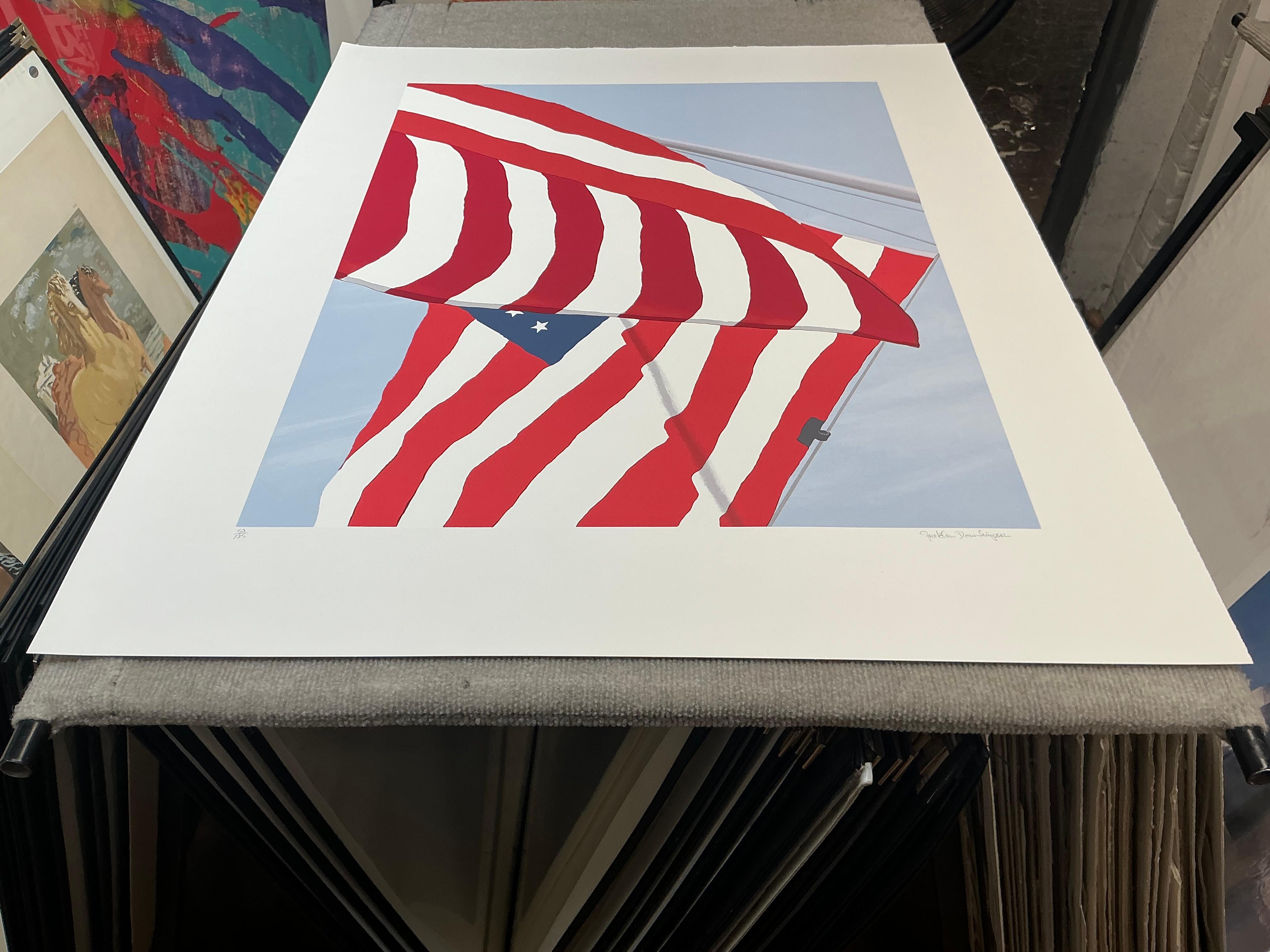1991 Gretchen Dow Simpson 'Flags' USA Serigrafia firmata a mano in vendita 5